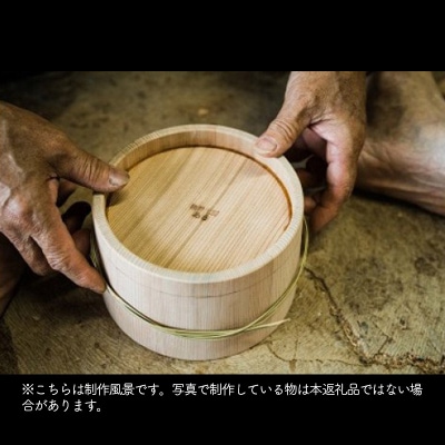 天然秋田杉 ワインクーラー(竹タガ) 国産 職人手作り |odwa-00008