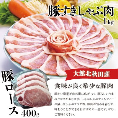 おすすめセット～その参～(大館北秋田産豚すきしゃぶ肉&豚ロース肉)