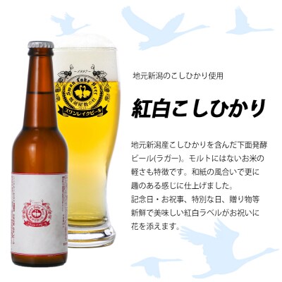 ビール スワンレイクビール ホワイト寿　世界一金賞受賞入り 紅白ラベルビール6本セット 阿賀野市