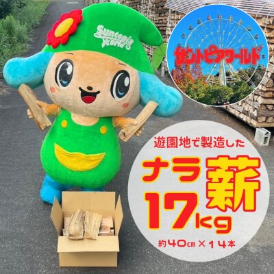 ナラ薪 17kg 40cm×14本 遊園地で製造した薪 サントピアワールド