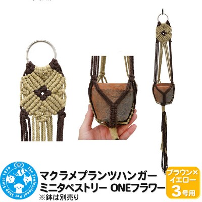マクラメプランツハンガー ミニタペストリー ONEフラワー 3号用|09_chm-d10101ak