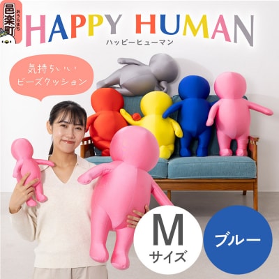 ハッピーヒューマン ビーズクッション Mサイズ ブルー|09_flx-376001b