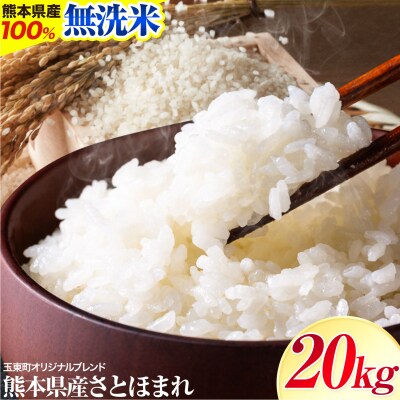 熊本県産 さとほまれ 無洗米 ご家庭用 20kg 《7-14日以内に出荷予定(土日祝除く)》