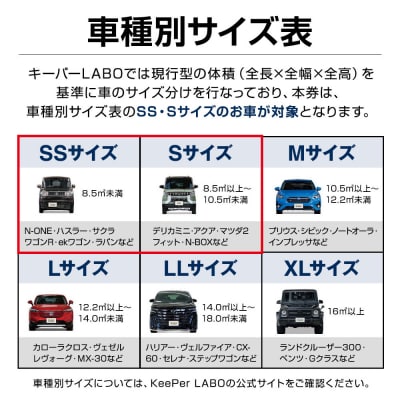 KeePer LABOの「クリスタルキーパー」コーティング割引券(SSサイズ・Sサイズ)
