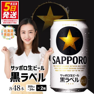 サッポロ　黒ラベル　48本(350ml×24本×2箱)