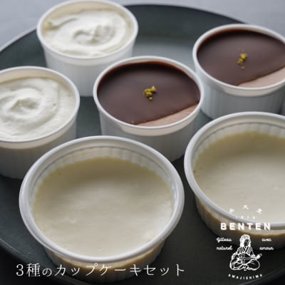 弁天堂 3種のカップケーキ(ベイクドレアチーズ・レモンのレアチーズ・チョコレート)　ab08044