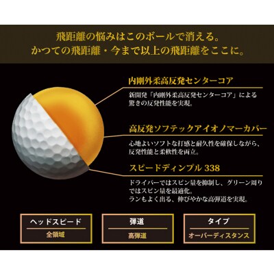 ワークスゴルフ「飛匠ゴールドラベル」パールホワイト ゴルフボール　at10073