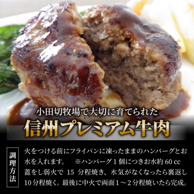 【12回定期便】信州プレミアム牛小田切牧場ハンバーグ(150g)×4個セット