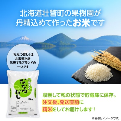 【令和8年産 新米】ななつぼし 壮瞥町産 精米5kg 定期便3回 計15kg 関果樹園SBTV002