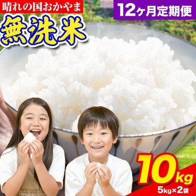 12ヶ月定期便 おかやま無洗米 10kg 米《お申し込み月の翌月から出荷開始》岡山県 笠岡市 無洗米