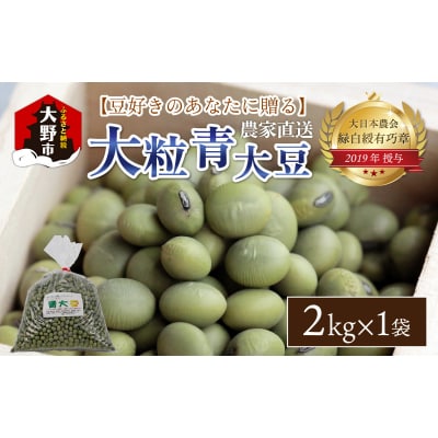 農家直送 豆好きのあなたに贈る農家直送　厳選大粒青大豆2kg