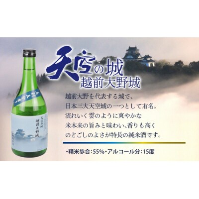 奥越前大野 日本酒 清酒『天空の城 越前大野城と星空のまち 越前大野城』 720ml飲み比べセット