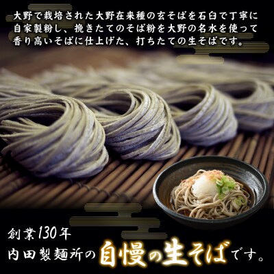 【12ヶ月定期便】越前大野産 石臼挽き 越前そば 生そば5食 × 12回 計60食(つゆ付)
