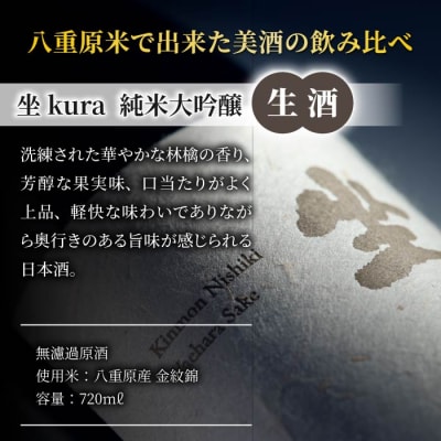 「金紋錦」で醸すブランド日本酒「坐kura 純米大吟醸」の飲み比べセット
