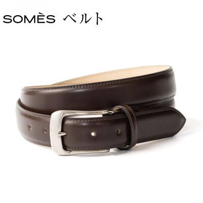 SOMES ベルト 本革 M-05 ラウンド型 ダークブラウン [12260643-b]