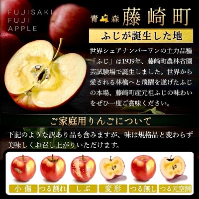 [年明け発送] 葉とらずサンふじ 厳選 小玉 約3kg ご家庭用りんご(訳あり) 青森リンゴ 林檎