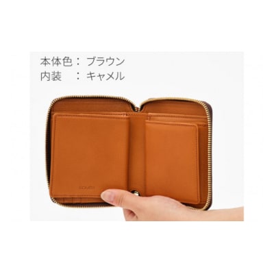 SOMES ラウンド 二つ折り 財布 (ブラウン) WF-27 [12260677-b]