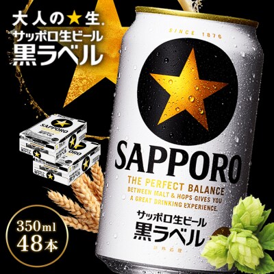 【北海道恵庭工場製造】サッポロ黒ラベル 350ml×24本×2箱 (計48本)