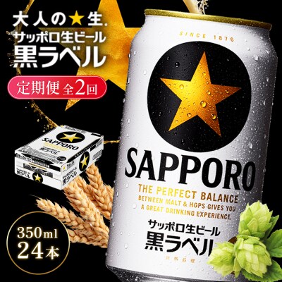 【定期便全2回】サッポロ黒ラベル350ml×24本