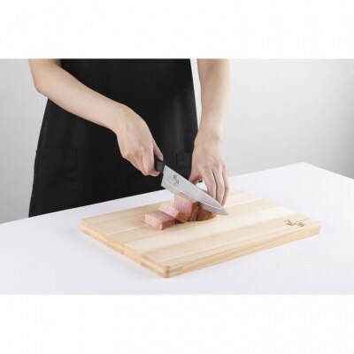 ＜切離れが良いリブラインを採用した包丁＞■ 関孫六 しろねず 牛刀(シェフナイフ)180mm ◇貝印