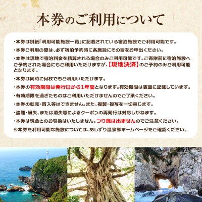あしずり温泉郷 共通宿泊クーポン券 3,000円分 【R01313】