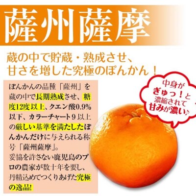 <先行予約>【数量・期間限定】本格貯蔵 ぽんかん薩州薩摩 約5kg 化粧箱入り