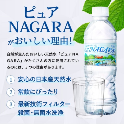 ピュアNAGARA(500ml×24本)ペットボトル 天然水 飲料水 ミネラルウォーター