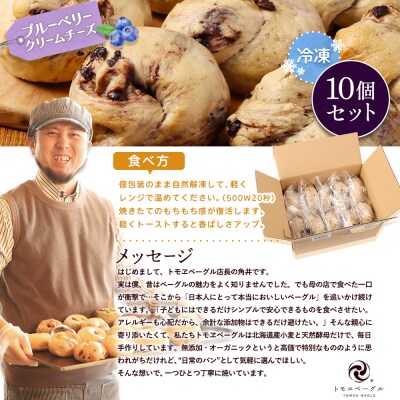 トモヱベーグル「クリームチーズブルーベリー」10個セット