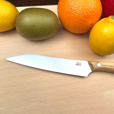 関寺田屋　ペティナイフ　135mm　VG10全鋼　天然木柄　オリーブ　　柄ガラスコーティング塗装