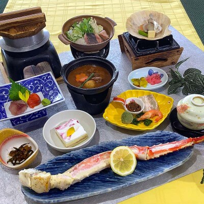 御前水 日和 タラバ蟹 足1本付ペア宿泊 1泊2食 チケット 宿泊 利用券 サウナ F4F-8257
