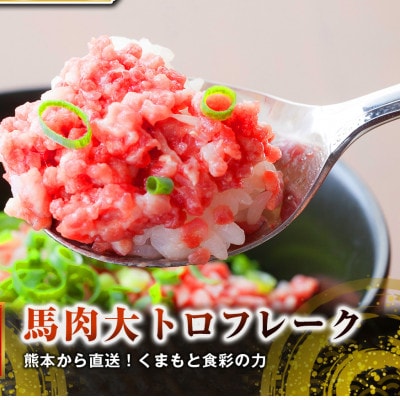 【国産馬刺し】熊本直送　上霜降り(トロ)100g+フレーク100gセット(高森町)