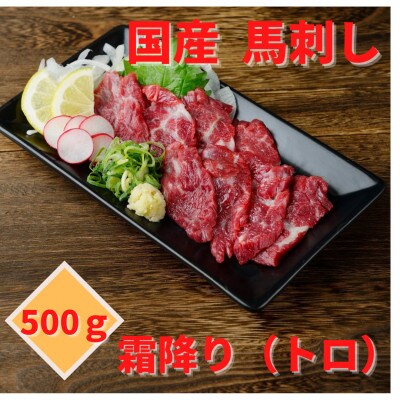 【国産馬刺し】熊本直送　ブロック肉　霜降り500g(高森町)