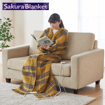 全身を包み込む電気毛布　約170×130cm(カーキ)