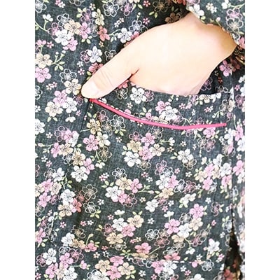 【女性用作務衣】おしゃれな和柄(こづき桜文様)　普段着や業務用にも