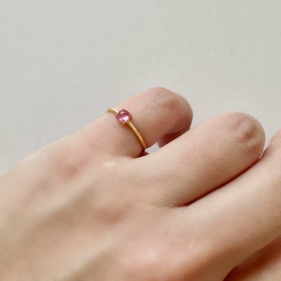 11号　天然石ルビー　リング(Silver925 18KGP仕上げ)　