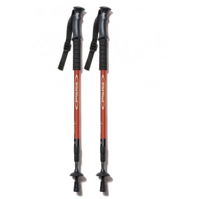 WILD WOOD アンチショックトレッキングポール　レッド　2本セット