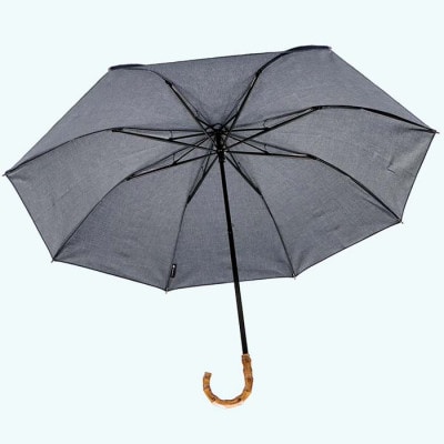 レディース 晴雨兼用傘 折りたたみ傘 綿デニム 無地 手開き UV防止 日本製 571601