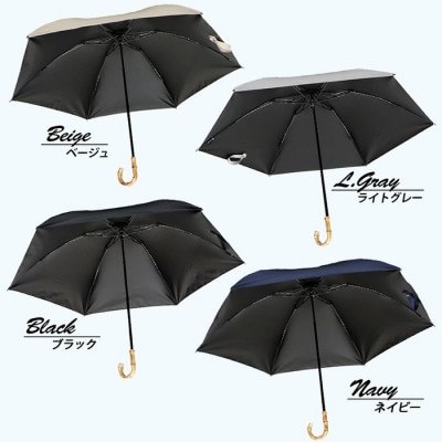 メンズ 晴雨兼用傘 3つ折り 完全遮光 サマーシールド 597501 日本製 ブラック