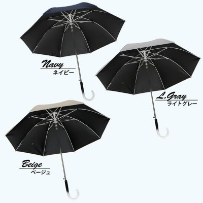 レディース 晴雨兼用傘 スライド長傘 完全遮光 サマーシールド 537501 日本製 ネイビー