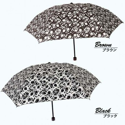 傘 雨傘 3つ折り レディース モザイク柄 133703 日本製 ブラック