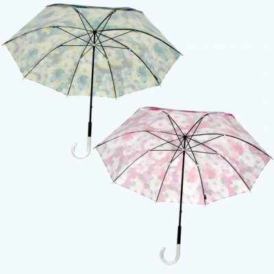 傘 レディース 雨傘 長傘 サテン織り 手開き 花柄 173501 日本製 ピンク