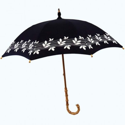 傘 長傘 日傘 レディース 藍染め 麻100% 手捺染 UV防止 523202 日本製 藍色