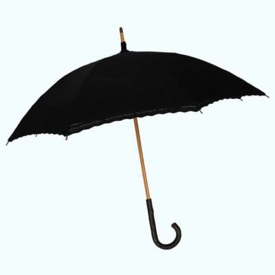 傘 日傘 レディース 長傘 レース 綿100% UV防止 エンブ刺繍 526509 日本製 ブラック