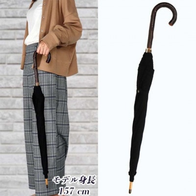 傘 日傘 レディース 長傘 レース 綿100% UV防止 エンブ刺繍 526509 日本製 ブラック