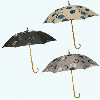 傘 日傘 晴雨兼用傘 レディース 長傘 麻 UV防止 ドット柄 531901 日本製 グレー