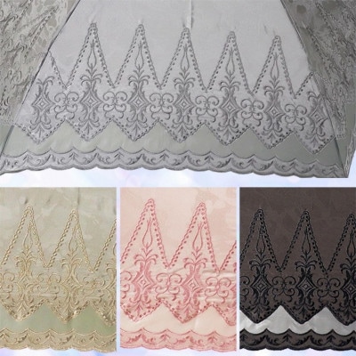 レディース 晴雨兼用3つ折り傘 シルク100% スワトー刺繍 オーナメント 594207 ベージュ