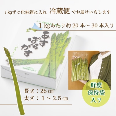 <北海道産 春採れグリーンアスパラ 1kg>
