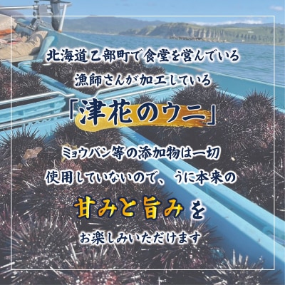 漁師の手作り本物の味!生塩水ウニ ミョウバン不使用【津花食堂 塩水ウニ:100g×2パック】