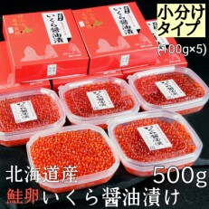 【10月以降発送】北海道産　鮭いくら醤油漬け100g×小分け5パック合計500g 【鮭卵】 | ふるさと納税のお礼品