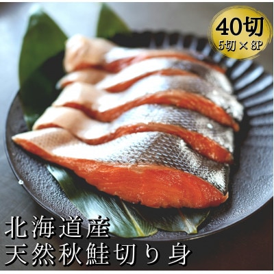 北海道産天然秋鮭切り身 約2.5kg　40切れ(5切れ×真空8パック)　小分けタイプ